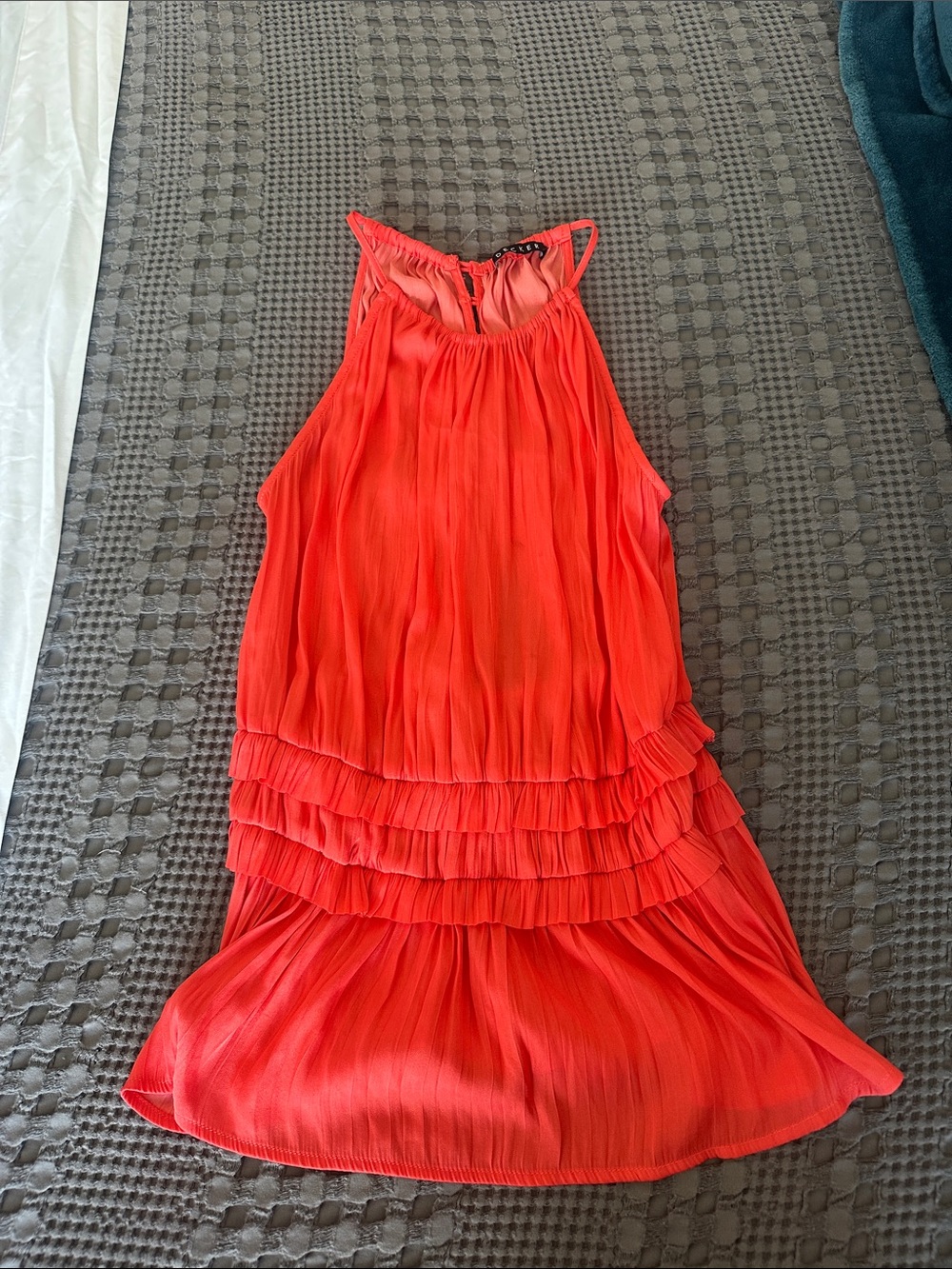 Sleeveless Red Ruffle Tiered Blouse